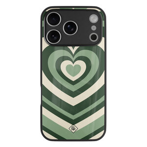 Casimoda iPhone 17 Pro glazen hardcase - Hart swirl groen