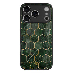 Casimoda iPhone 17 Pro glazen hardcase - Kubus groen