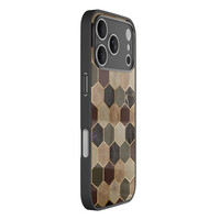 Casimoda iPhone 17 Pro glazen hardcase - Kubus bruin groen