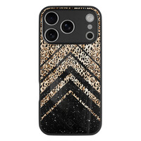 Casimoda iPhone 17 Pro glazen hardcase - Chevron luipaard