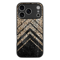 Casimoda iPhone 17 Pro glazen hardcase - Chevron luipaard