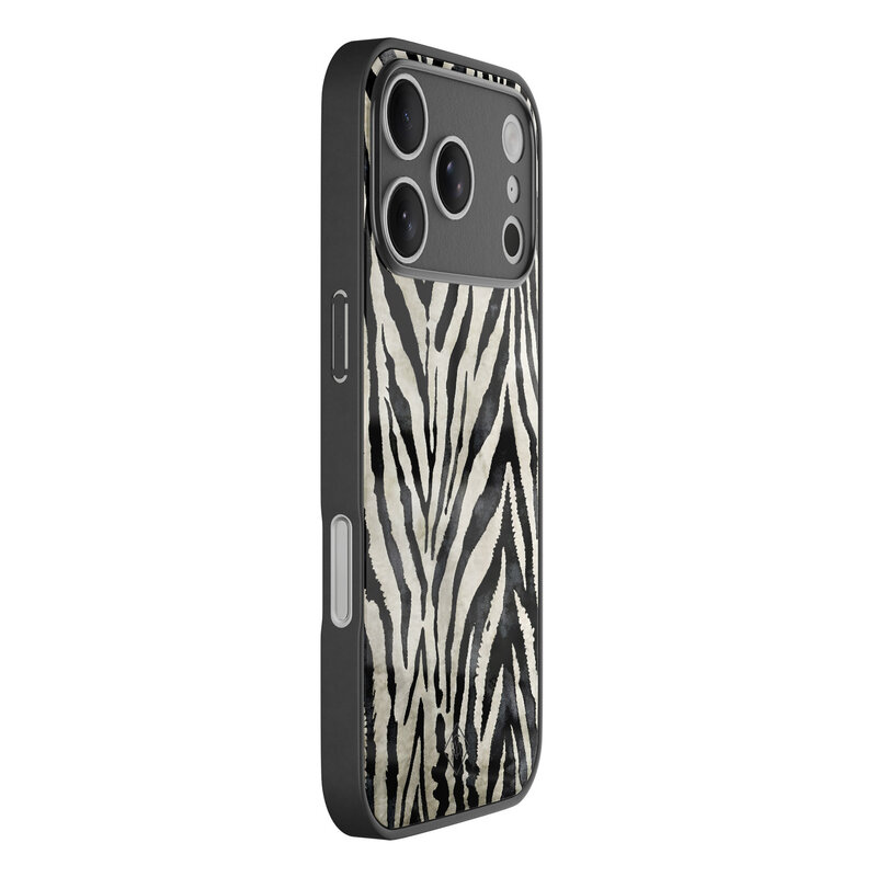 Casimoda iPhone 17 Pro glazen hardcase - Zebra
