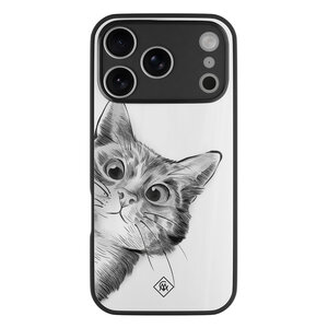 Casimoda iPhone 17 Pro glazen hardcase - Peekaboo kat
