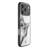 Casimoda iPhone 17 Pro glazen hardcase - Peekaboo kat