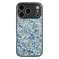 Casimoda iPhone 17 Pro glazen hardcase - Vintage blue floral
