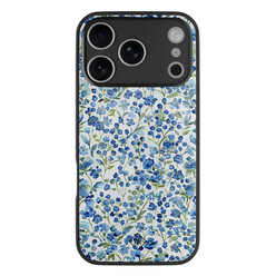 Casimoda iPhone 17 Pro glazen hardcase - Vintage blue floral