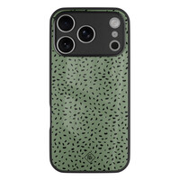 Casimoda iPhone 17 Pro Max glazen hardcase - Green confetti