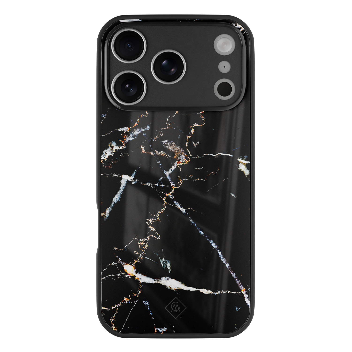 iPhone 17 Pro Max glazen hardcase Marmer zwart