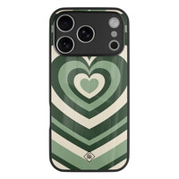 Casimoda iPhone 17 Pro Max glazen hardcase - Hart swirl groen