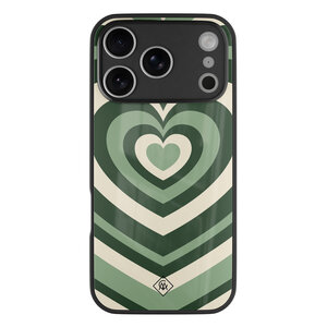 Casimoda iPhone 17 Pro Max glazen hardcase - Hart swirl groen