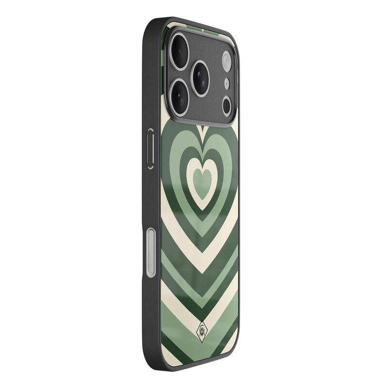 Casimoda iPhone 17 Pro Max glazen hardcase - Hart swirl groen