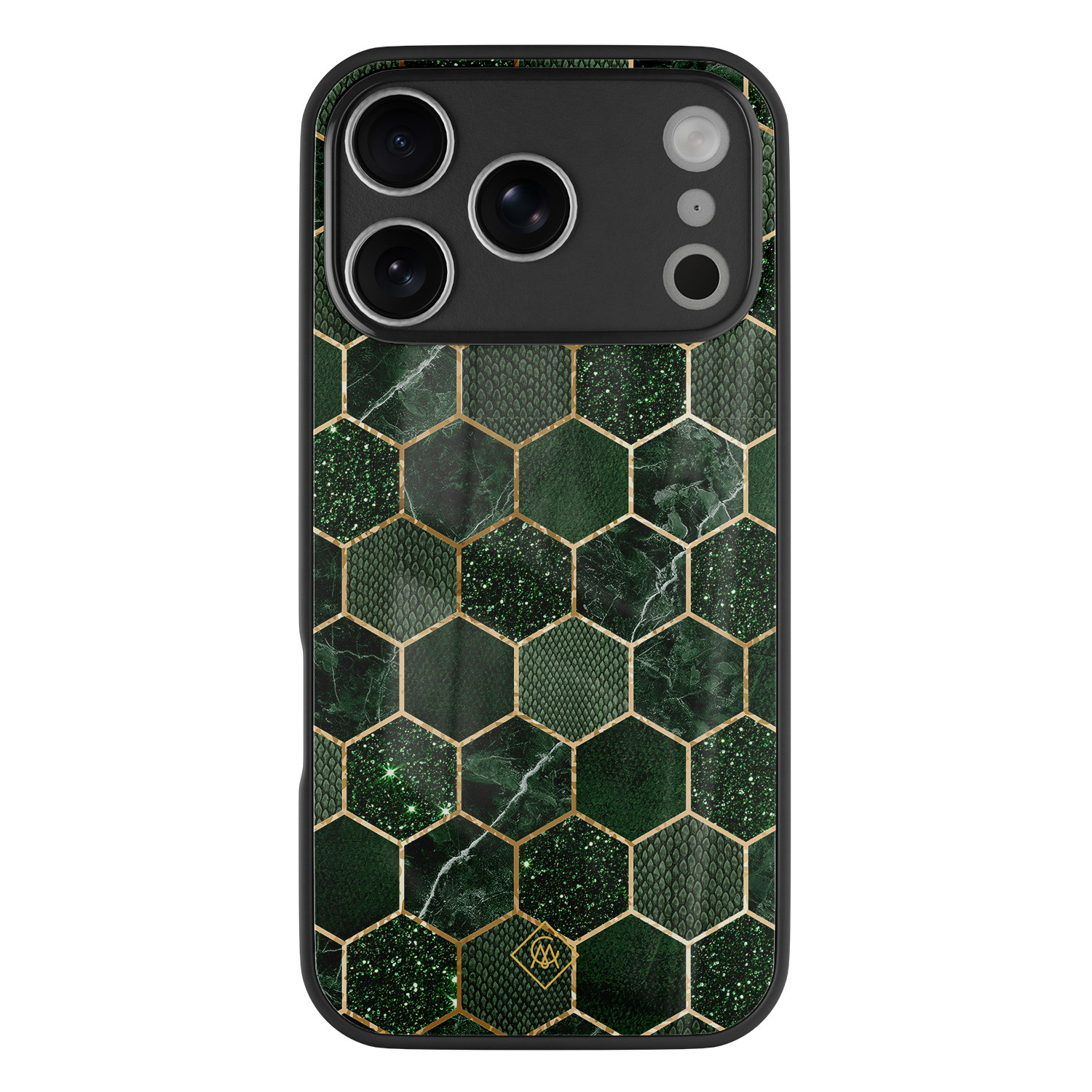 iPhone 17 Pro Max glazen hardcase Kubus groen