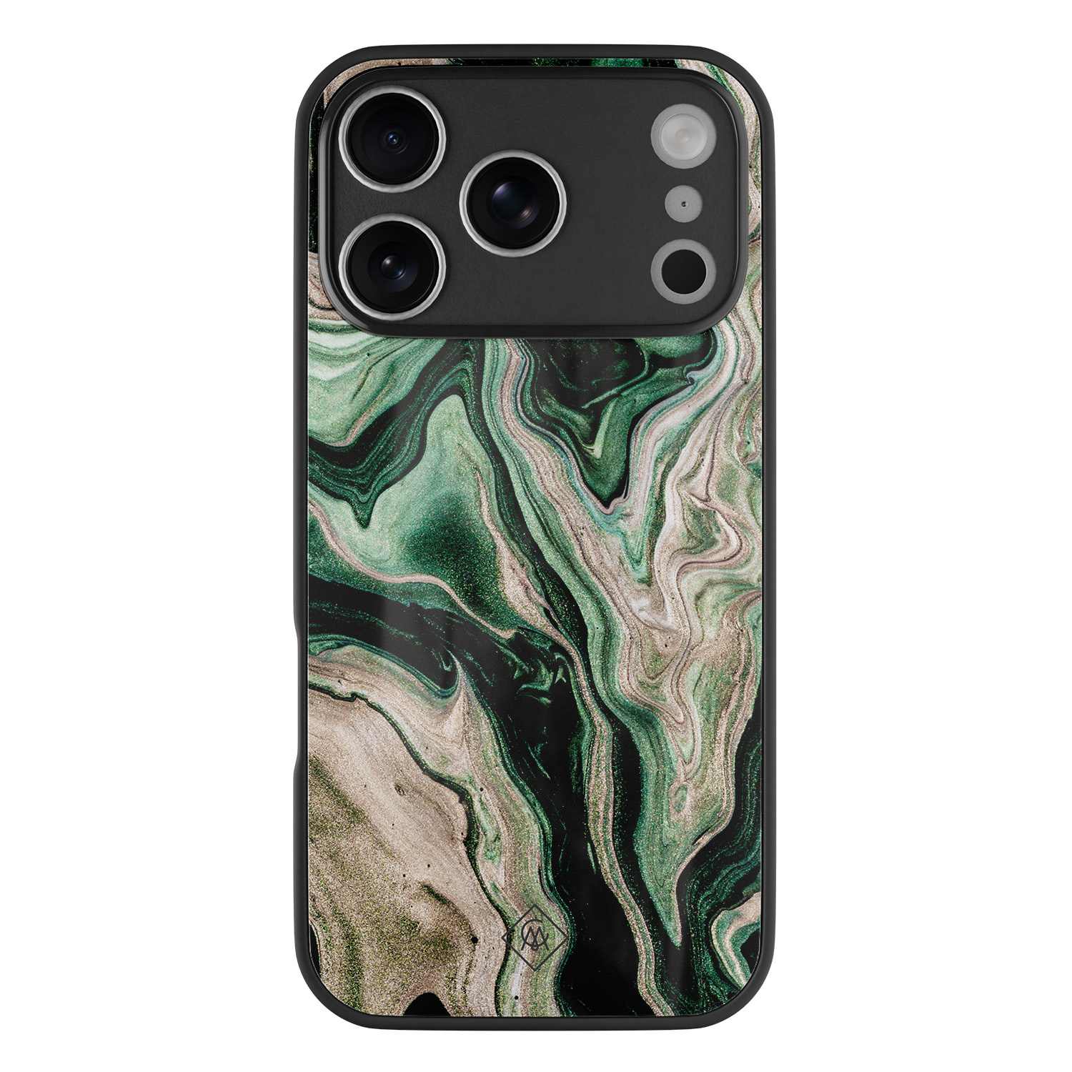 iPhone 17 Pro Max glazen hardcase Green waves