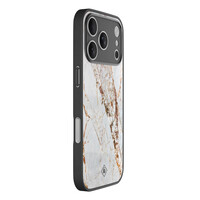 Casimoda iPhone 17 Pro Max glazen hardcase - Marmer goud