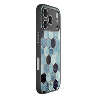 Casimoda iPhone 17 Pro Max glazen hardcase - Blue cubes