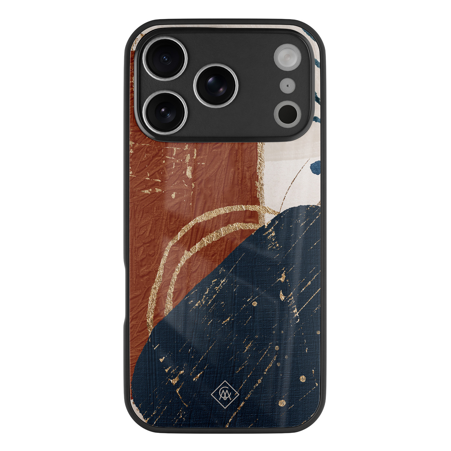 iPhone 17 Pro Max glazen hardcase Abstract terracotta