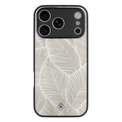Casimoda iPhone 17 Pro Max glazen hardcase - Palmy leaves beige