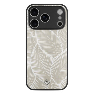 Casimoda iPhone 17 Pro Max glazen hardcase - Palmy leaves beige