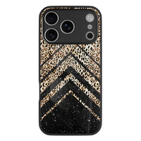 Casimoda iPhone 17 Pro Max glazen hardcase - Chevron luipaard