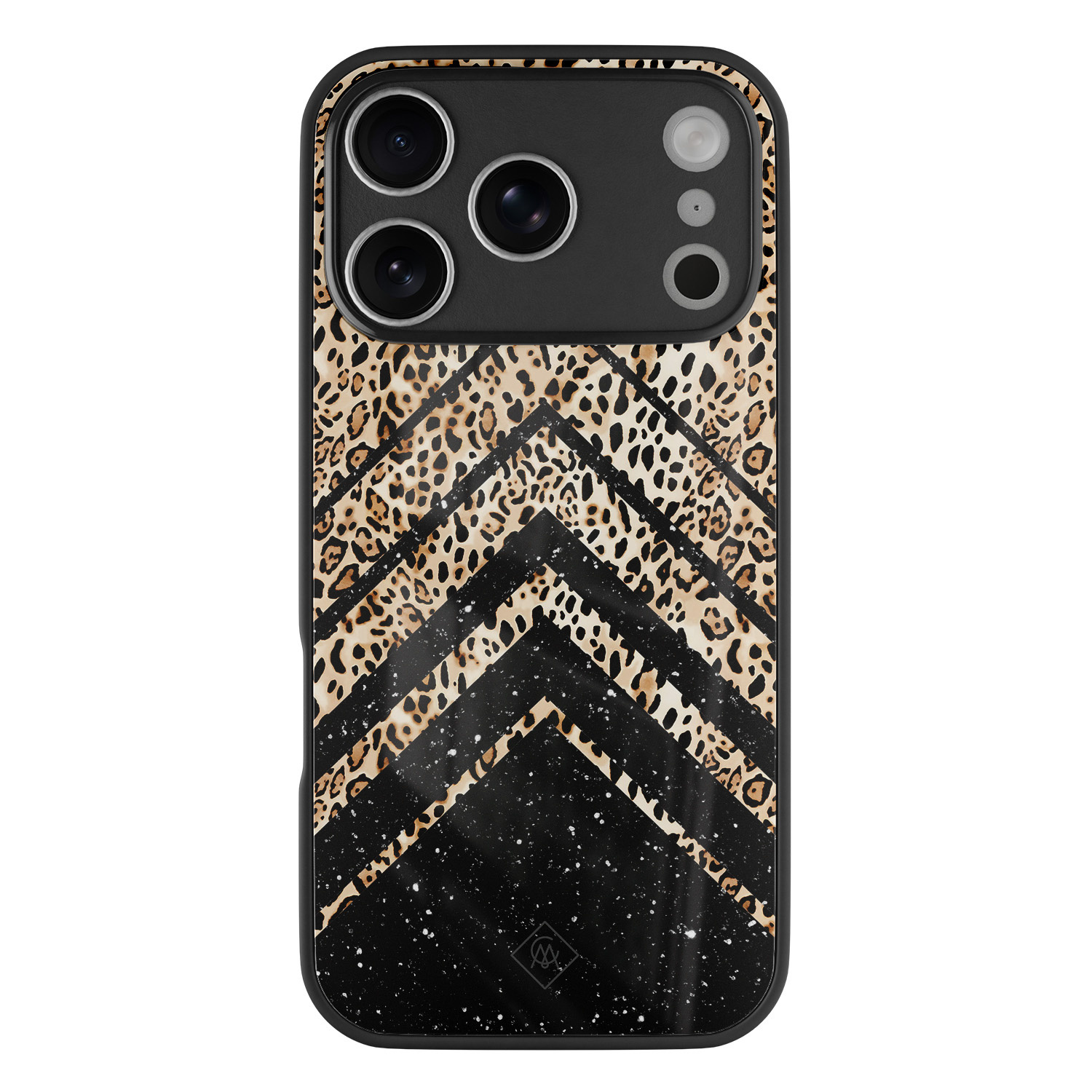 iPhone 17 Pro Max glazen hardcase Chevron luipaard