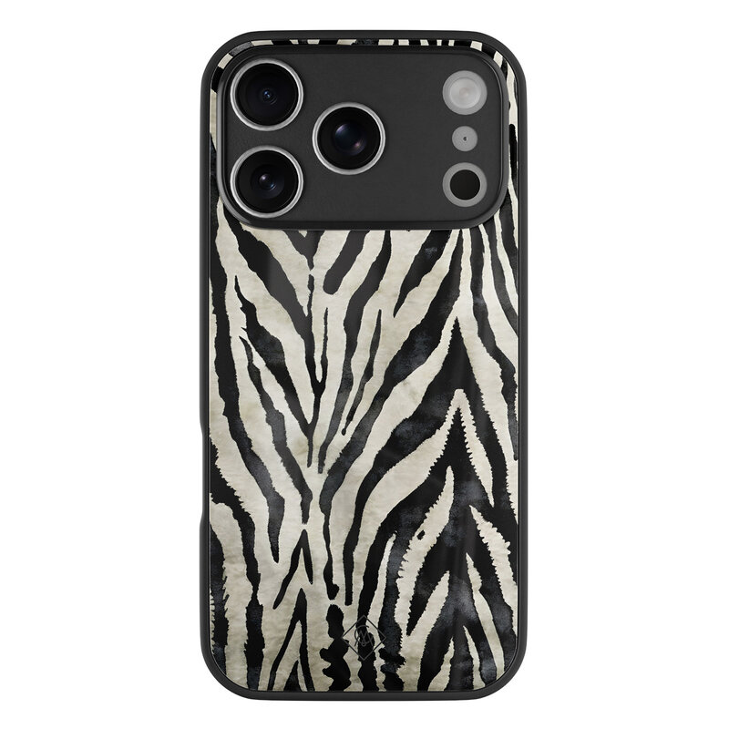 Casimoda iPhone 17 Pro Max glazen hardcase - Zebra