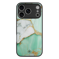 Casimoda iPhone 17 Pro Max glazen hardcase - Marmer mint goud