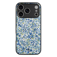Casimoda iPhone 17 Pro Max glazen hardcase - Vintage blue floral
