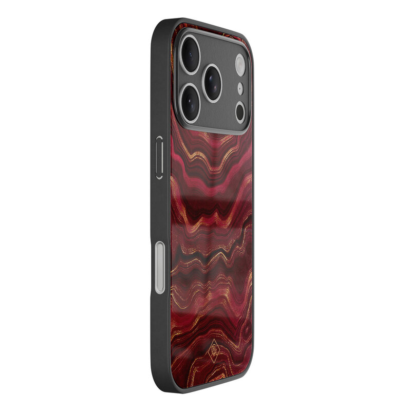 Casimoda iPhone 17 Pro Max glazen hardcase - Agate rood