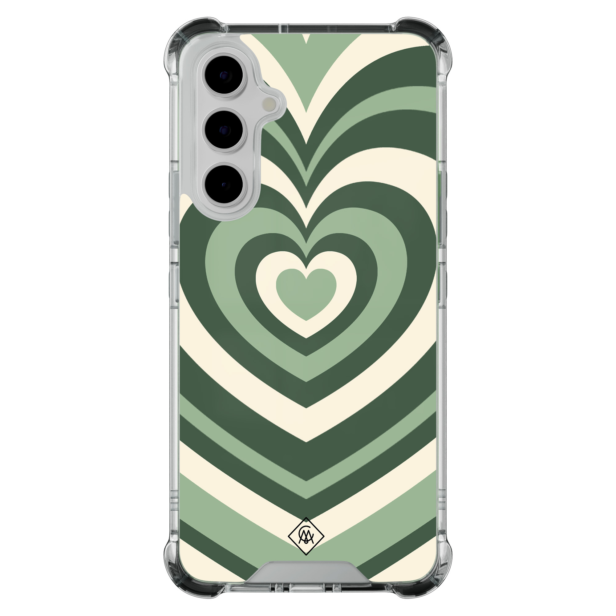 Samsung Galaxy A54 shockproof hoesje Groen hart swirl