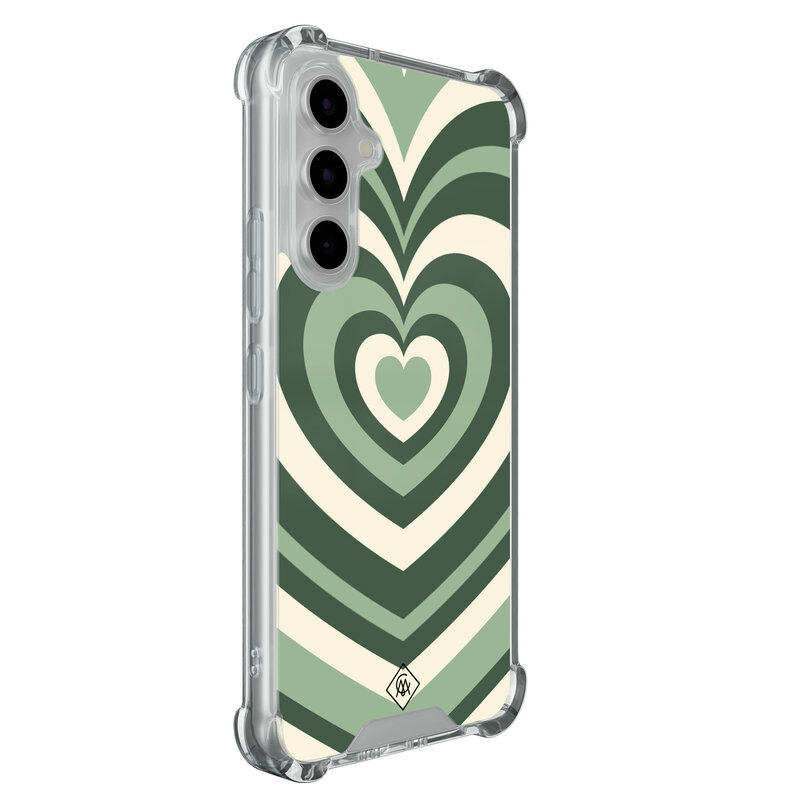 Casimoda Samsung Galaxy A54 shockproof hoesje - Groen hart swirl
