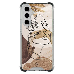 Casimoda Samsung Galaxy A54 shockproof hoesje - Abstract gezicht bruin