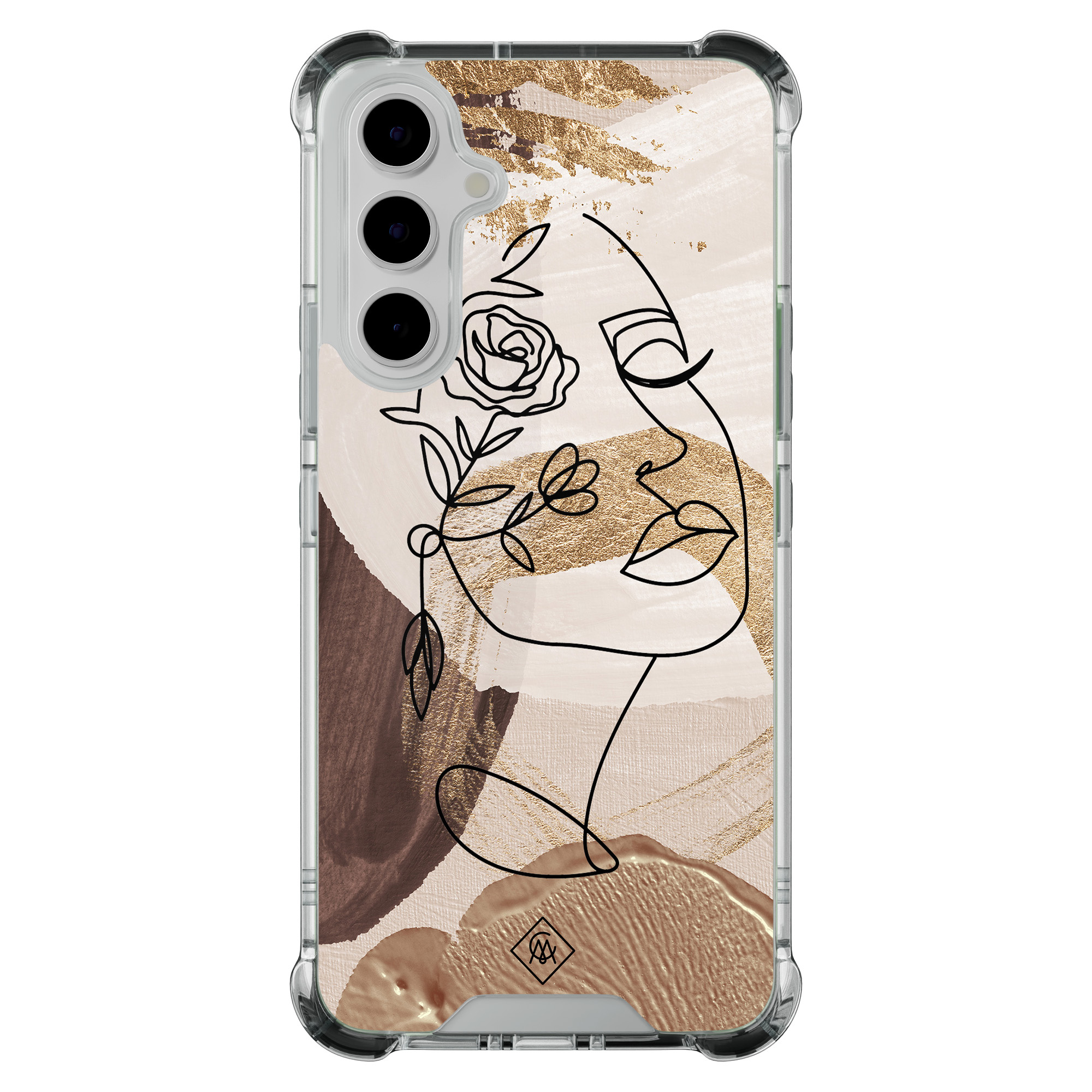 Samsung Galaxy A54 shockproof hoesje Abstract gezicht bruin