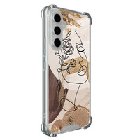 Casimoda Samsung Galaxy A54 shockproof hoesje - Abstract gezicht bruin