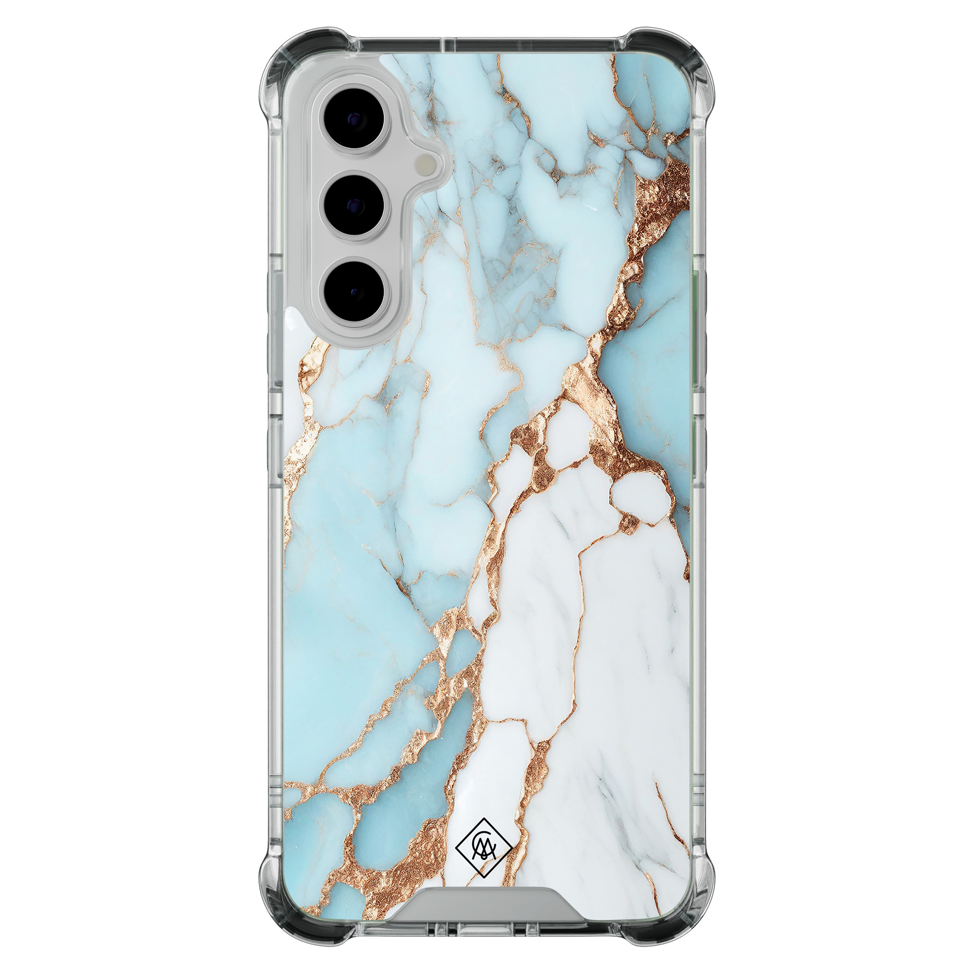 Samsung Galaxy A54 shockproof hoesje Marmer lichtblauw