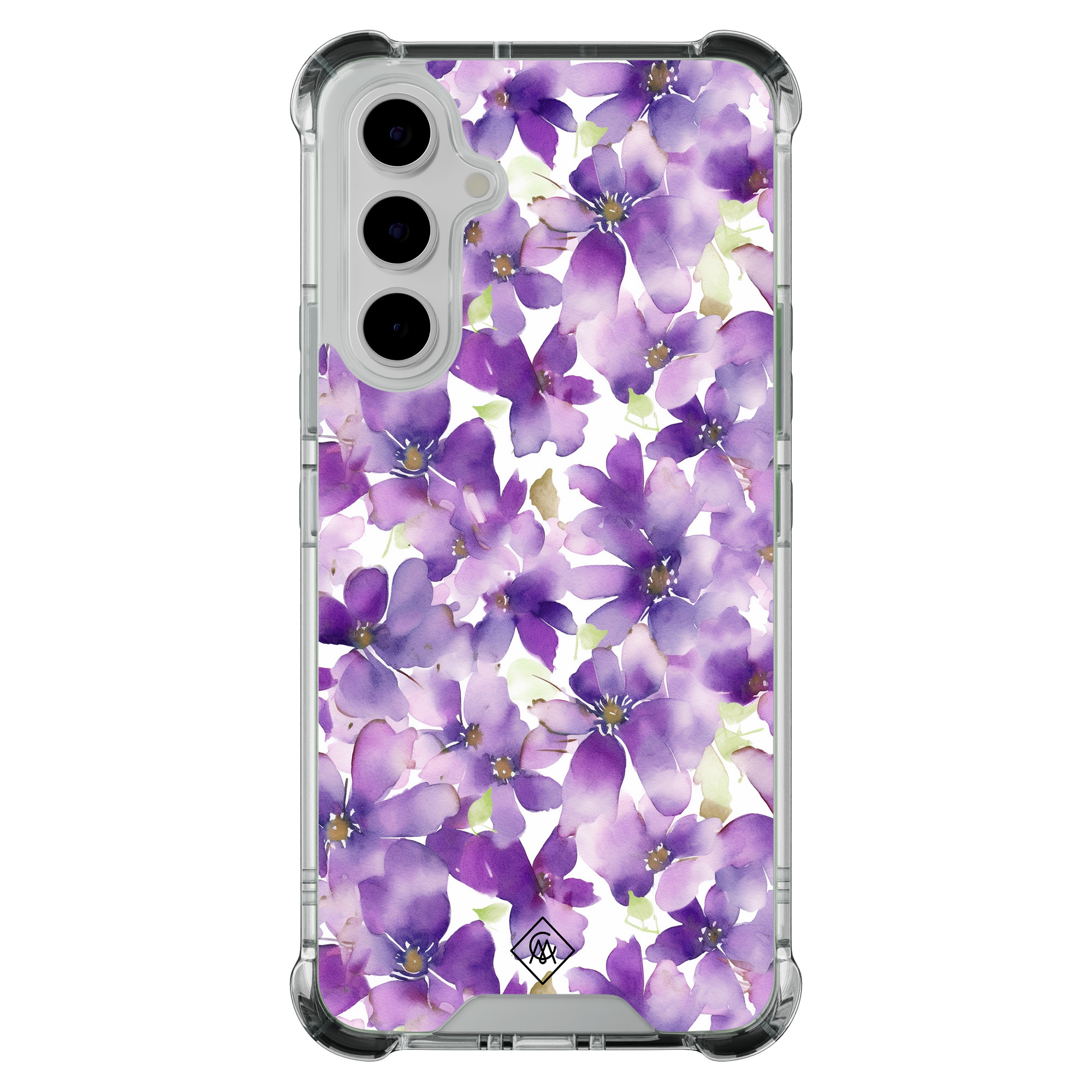 Samsung Galaxy A54 shockproof hoesje Floral violet