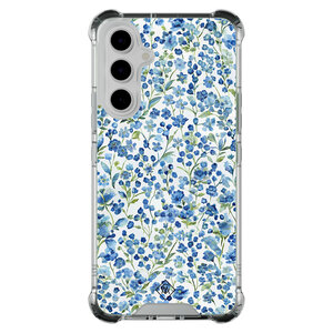 Casimoda Samsung Galaxy A54 shockproof hoesje - Vintage blue floral
