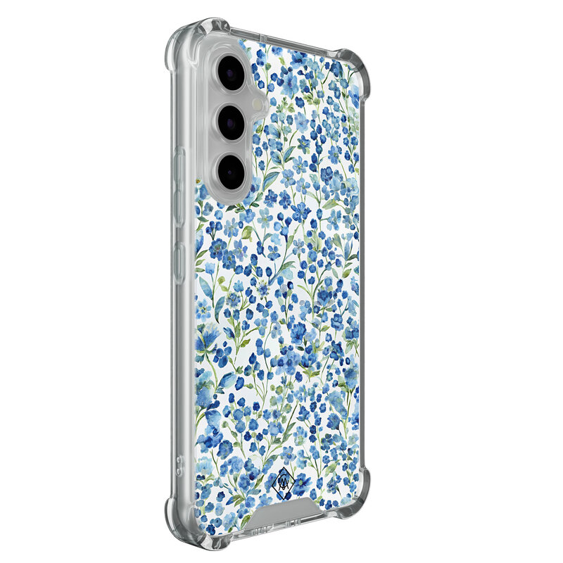 Casimoda Samsung Galaxy A54 shockproof hoesje - Vintage blue floral