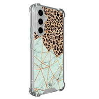Casimoda Samsung Galaxy A54 shockproof hoesje - Luipaard marmer mint