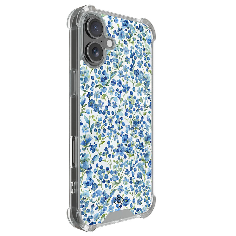 Casimoda iPhone 17 shockproof hoesje - Vintage blue floral