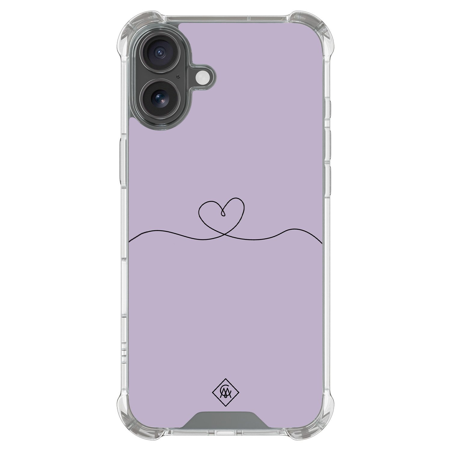 iPhone 17 shockproof hoesje Hart lila