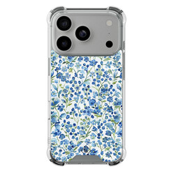 Casimoda iPhone 17 Pro shockproof hoesje - Vintage blue floral