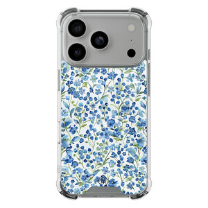 Casimoda iPhone 17 Pro shockproof hoesje - Vintage blue floral