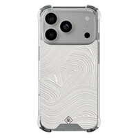 Casimoda iPhone 17 Pro shockproof hoesje - Abstract beige waves