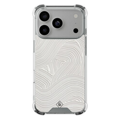 Casimoda iPhone 17 Pro shockproof hoesje - Abstract beige waves
