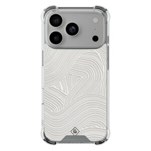 Casimoda iPhone 17 Pro shockproof hoesje - Abstract beige waves