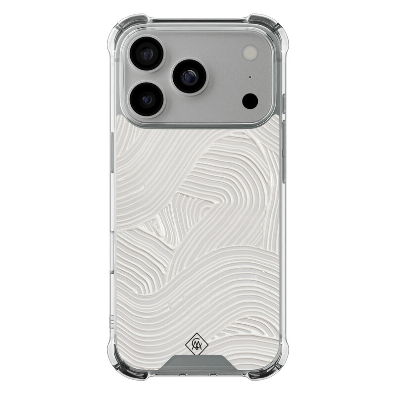 Casimoda iPhone 17 Pro shockproof hoesje - Abstract beige waves