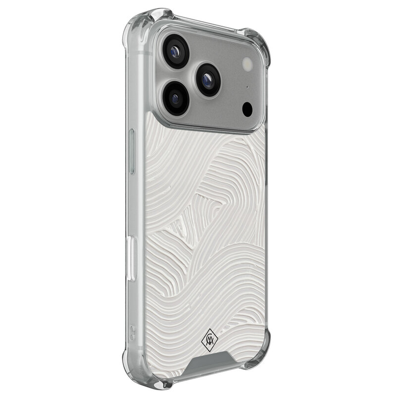 Casimoda iPhone 17 Pro shockproof hoesje - Abstract beige waves