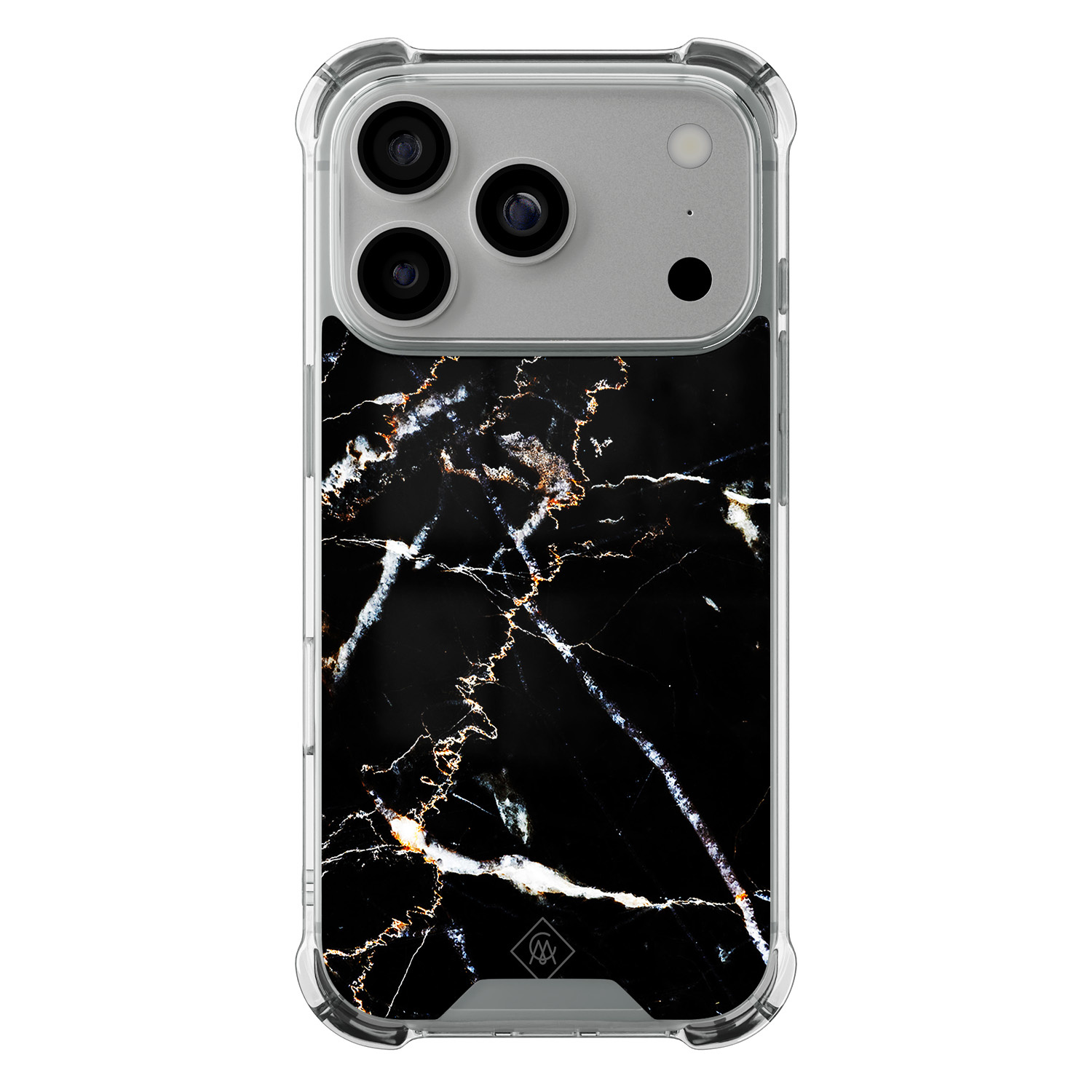 iPhone 17 Pro shockproof hoesje Marmer zwart