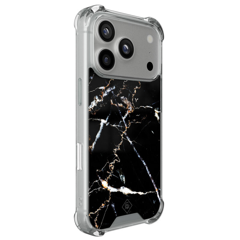 Casimoda iPhone 17 Pro shockproof hoesje - Marmer zwart