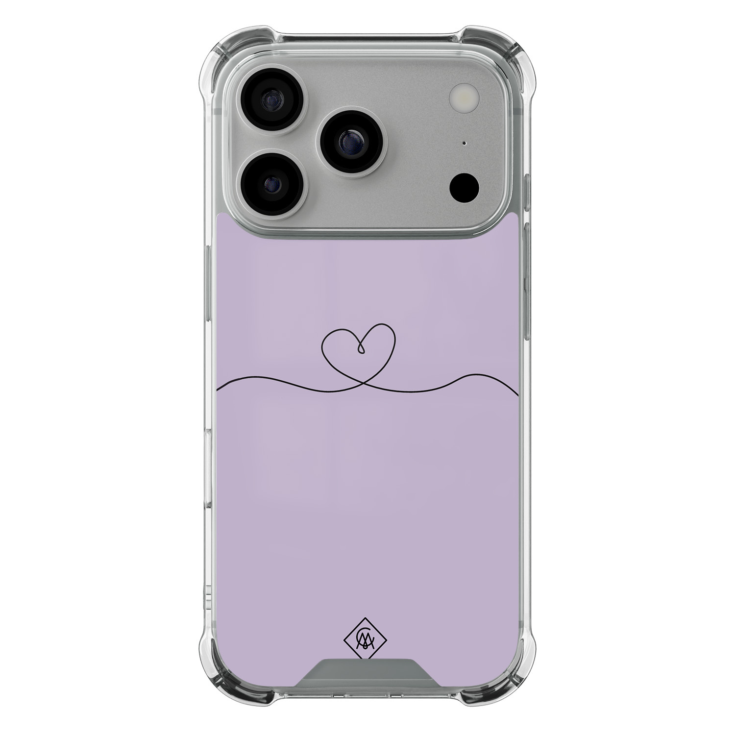 iPhone 17 Pro shockproof hoesje Hart lila